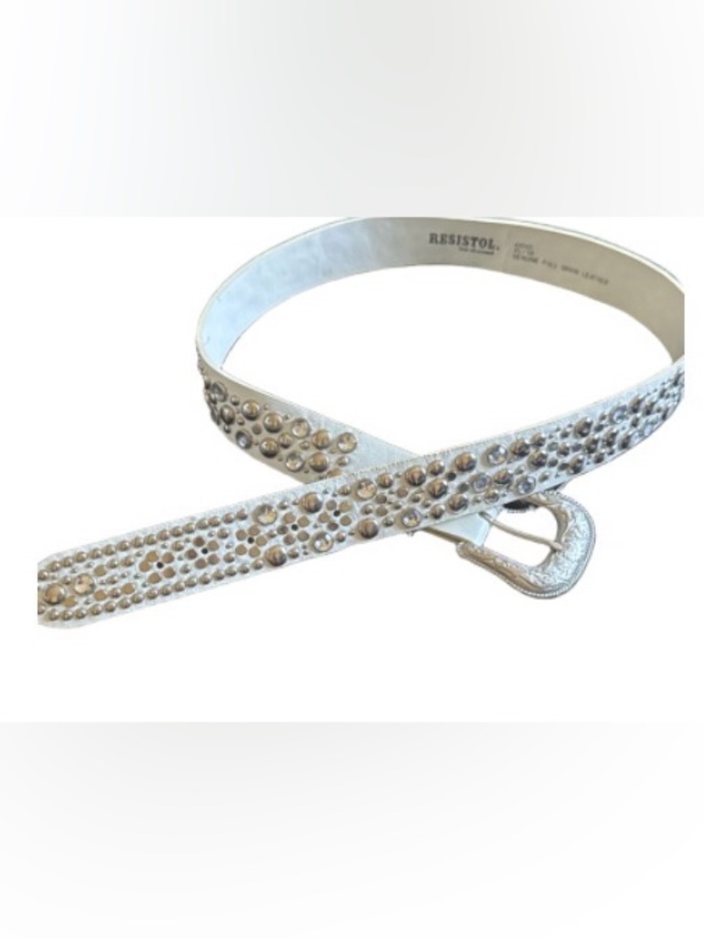 Vintage Resistol Women's Silver western Studded Leather Belt